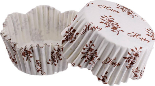 Cupcake Kalıbı Pet Kapsül Dalgalı Sarmaşık Desenli Kek Kalıbı 65X38 MM (100 Adet)