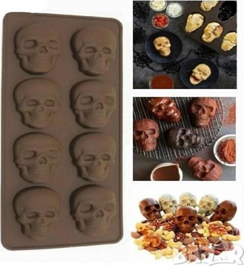 Silikon  Kalıp Kuru Kafa Çikolata Kalıbı 8 li
