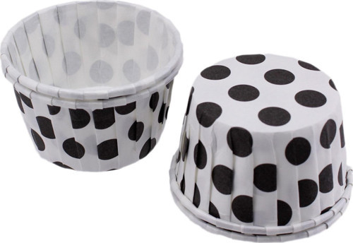 Cupcake Kalıbı Küçük Boy 44*35 Mm (100 Adet) Puantiyeli Beyaz
