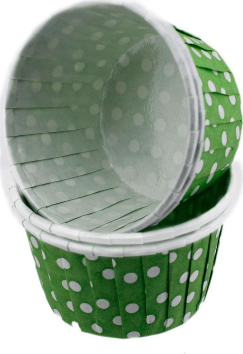 Cupcake Kalıbı Küçük Boy 44*35 Mm (100 Adet) Puantiyeli Yeşil