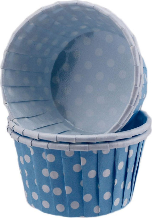 Cupcake Kalıbı Küçük Boy 44*35 Mm (100 Adet) Puantiyeli Mavi