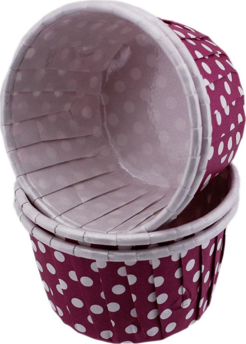 Cupcake Kalıbı Küçük Boy 44*35 Mm (100 Adet) Puantiyeli Mor