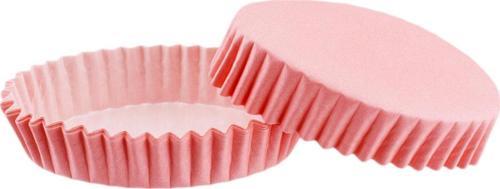 Cupcake Kalıbı Pet Kapsül Oval Model Düz Renk (100 Adet) F11  Pembe