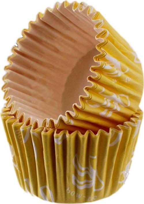 Kek Kalıbı Pet Kapsül 52X45 Mm Kağıt Cupcake Kağıdı (100 Adet) Fiyonklu Sarı