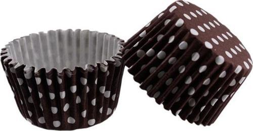 Kek Kalıbı Pet Kapsül 52X45 MM Kağıt Cupcake Kağıdı (100 Adet)  Puantiyeli Kahverengi