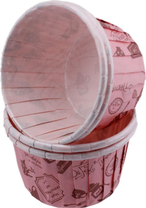 Cupcake Kalıbı Orta Boy 50*39 MM DESENLİ (100 Adet) Pembe Mutfak Desenli