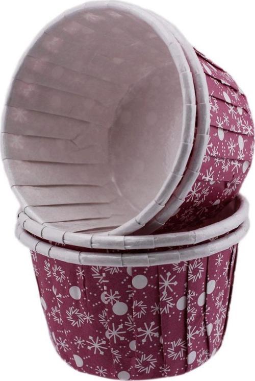 Cupcake Kalıbı Orta Boy 50*39 MM KAR DESENLİ (100 Adet)  Mor