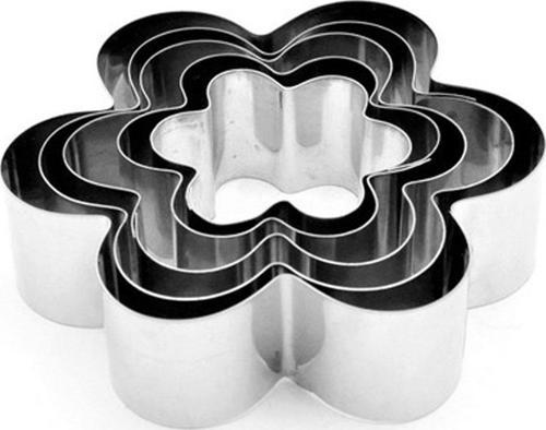 Kek Kurabiye Ve Pasta Kalıbı Metal 5 Li Set Papatya