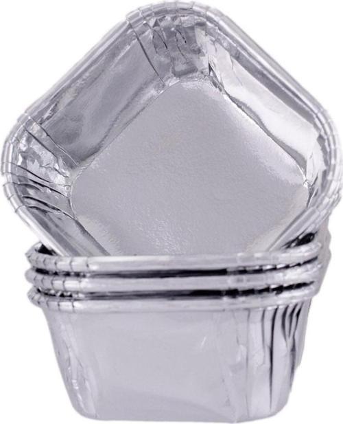 Sufle-Muffin Kek Kalıbı Kare Cupcake Kalıbı 75X75X35MM 22 li K111  Gümüş