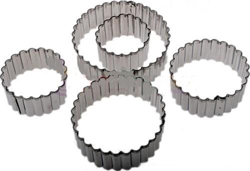 Kek Kurabiye Ve Pasta Kalıbı Metal 5 Li Set Yuvarlak Tırtıklı