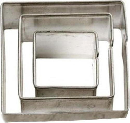 Kek Kurabiye Ve Pasta Kalıbı Metal Kare 3 Lü Set 021
