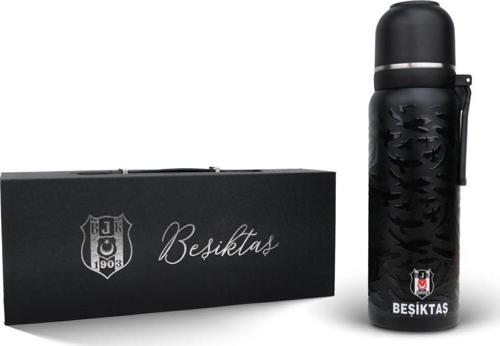 Beşiktaş Çelik Termos Bardaklı Kapak Siyah 650 Ml