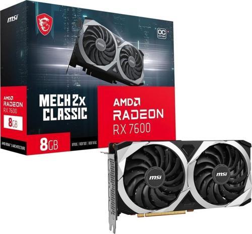 RX 7600 Mech 2X Classic 8G OC 128 Bit GDDR6 8 GB Ekran Kartı