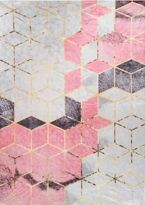 Modern Desenlerde Kadife Dokulu Lastikli Süngerli Kaymaz Yıkanabilir Halı Örtüsü - 9 M2