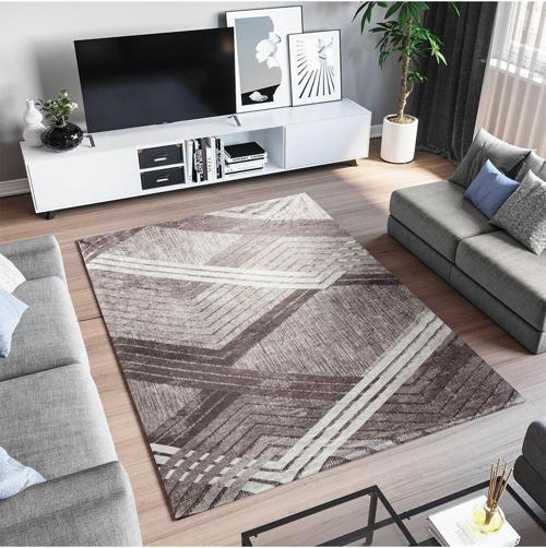 Modern Desenlerde Kadife Dokulu Lastikli Süngerli Kaymaz Yıkanabilir Halı Örtüsü - 9 M2