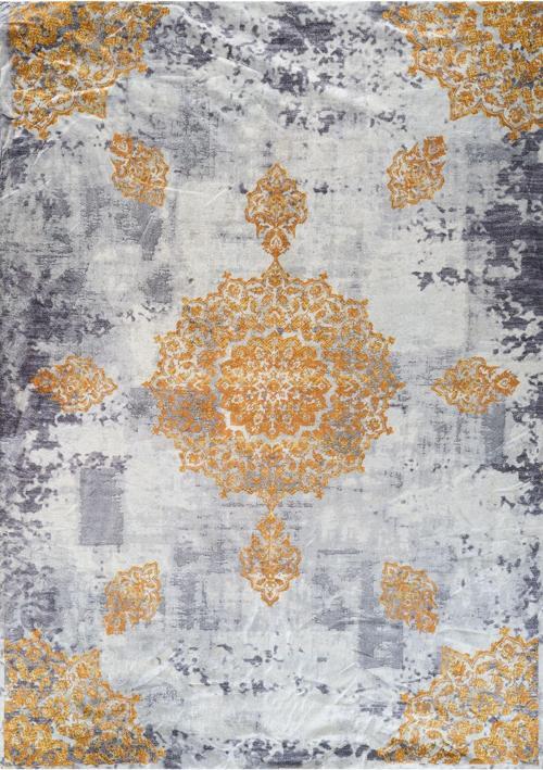 Kadife Dokulu Lastikli Süngerli Kaymaz Yıkanabilir Modern Desenlerde Halı Örtüsü- 6 M2