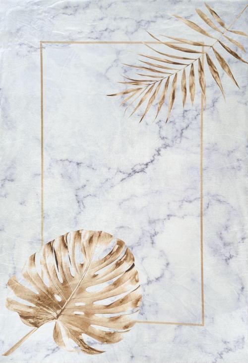 Kadife Dokulu Lastikli Süngerli Kaymaz Yıkanabilir Modern Desenlerde Halı Örtüsü- 6 M2