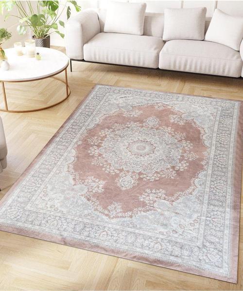 Modern Desenlerde Kadife Dokulu Lastikli Süngerli Kaymaz Yıkanabilir Halı Örtüsü - 12 M2