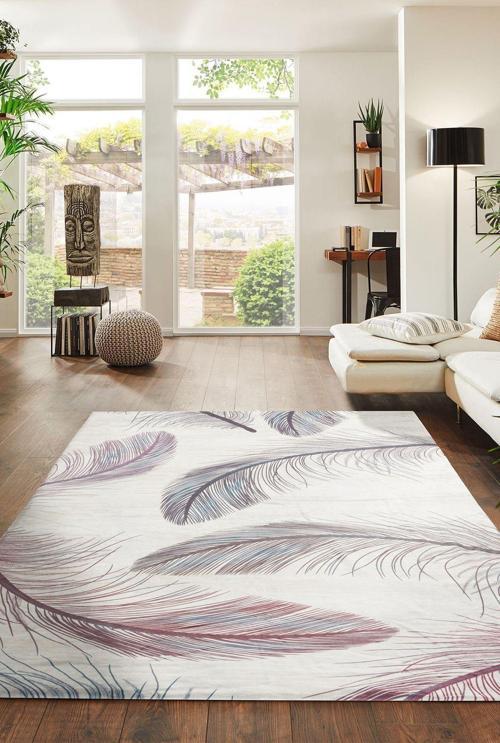 Modern Desenlerde Kadife Dokulu Lastikli Süngerli Kaymaz Yıkanabilir Halı Örtüsü - 12 M2