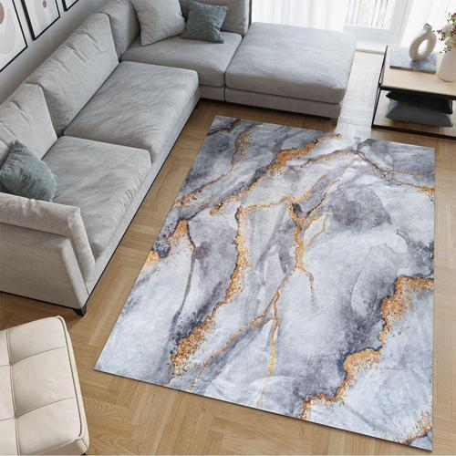 Modern Desenlerde Kadife Dokulu Lastikli Süngerli Kaymaz Yıkanabilir Halı Örtüsü - 12 M2