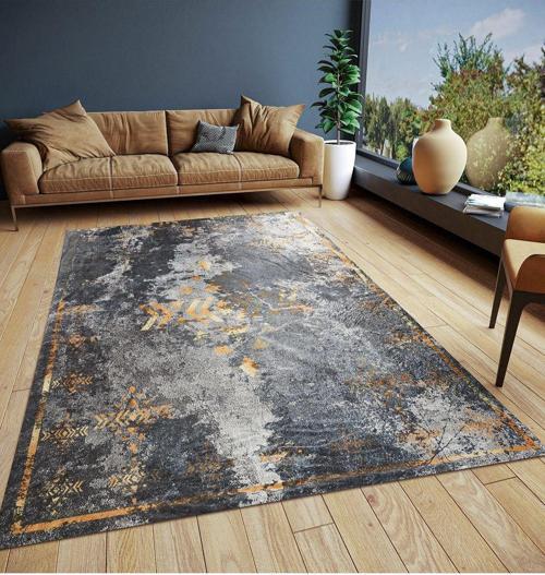 Modern Desenlerde Kadife Dokulu Lastikli Süngerli Kaymaz Yıkanabilir Halı Örtüsü - 12 M2