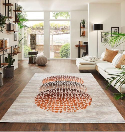 Modern Desenlerde Kadife Dokulu Lastikli Süngerli Kaymaz Yıkanabilir Halı Örtüsü - 12 M2