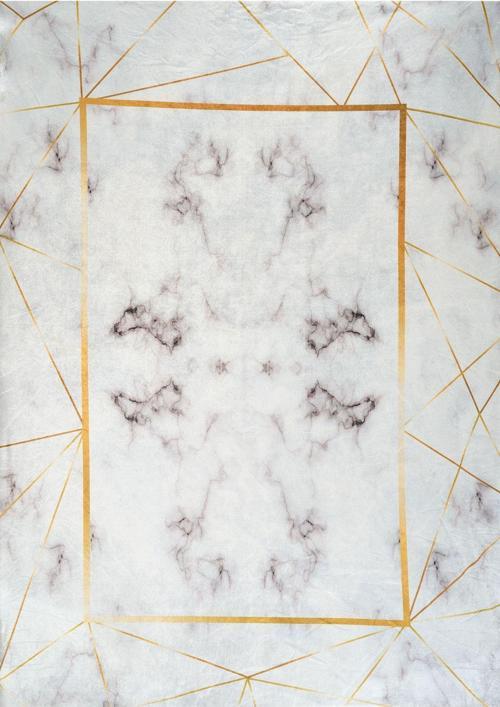 Modern Desenlerde Kadife Dokulu Lastikli Süngerli Kaymaz Yıkanabilir Halı Örtüsü - 9 M2