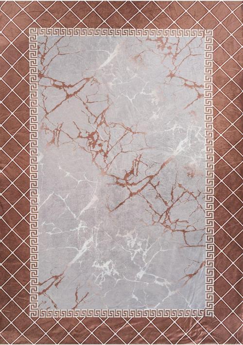 Modern Desenlerde Kadife Dokulu Lastikli Süngerli Kaymaz Yıkanabilir Halı Örtüsü - 9 M2