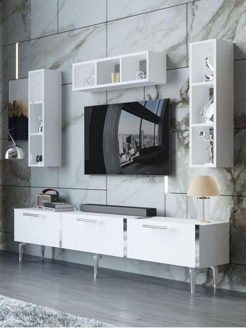 Festival Tv Ünitesi S3007-1-Y1-D1 Silver Beyaz
