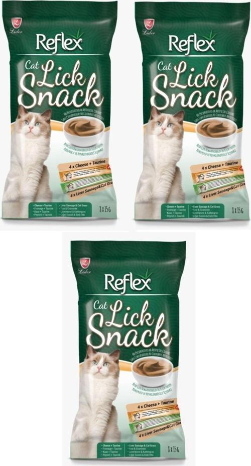 Lick Snack Peynir Ve Ciğer Sosisli Kedi Sıvı Ödülü 8 X 15 Gr 3 Lü Paket