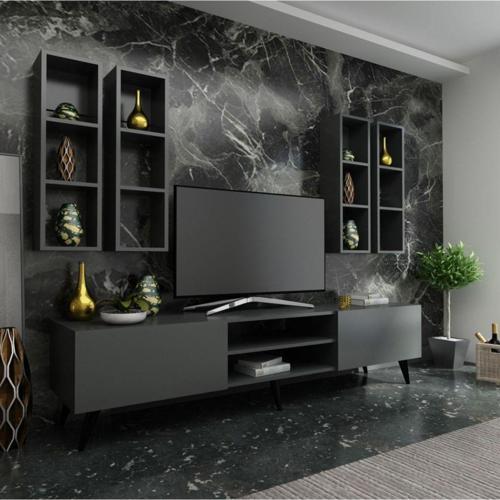 Ideal Tv Ünitesi Duvar Rafı Q7001-4 Antrasit