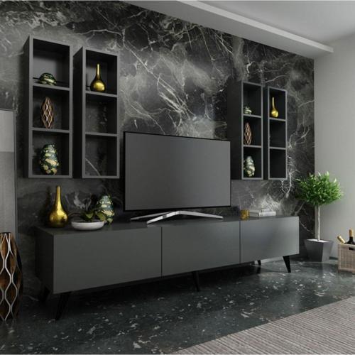 Ideal Tv Ünitesi Duvar Rafı Q7002-4 Antrasit