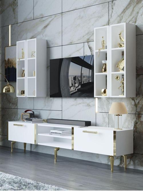 Festival Tv Ünitesi G3001-1-Y1-D1 Gold Beyaz