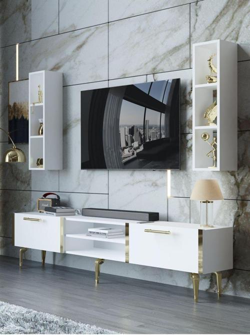 Festival Tv Ünitesi G3000-1-Y1-D1 Gold Beyaz