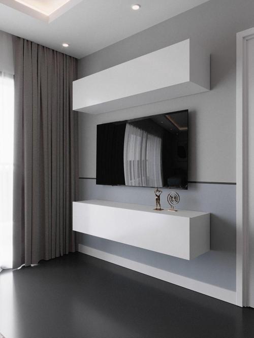 Duvara Monte Tv Sehpası Beyaz S6203-1