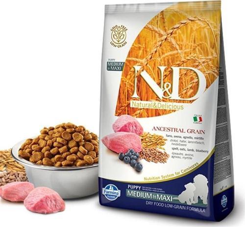 Nd Düşük Tahıllı Kuzu Etli Yaban Mersinli Puppy Yavru Köpek Maması 12 Kg