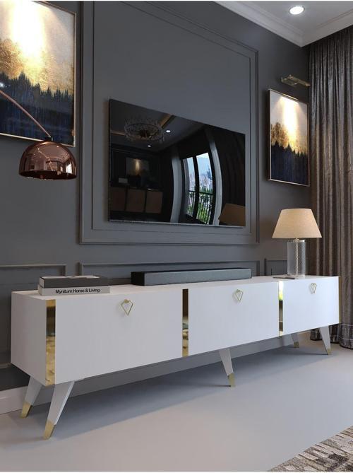 Festival Tv Sehpası G3817-1 Beyaz Gold