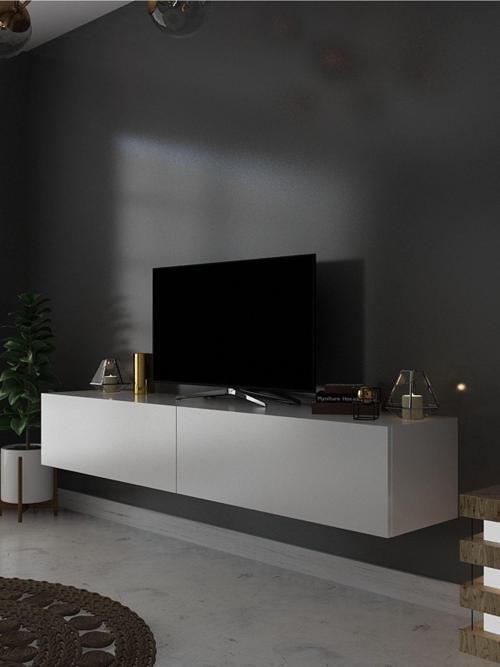 Duvara Monte Tv Sehpası Beyaz S6200-1