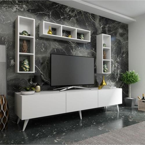 Ideal Tv Ünitesi Duvar Rafı Q7007-1 Beyaz
