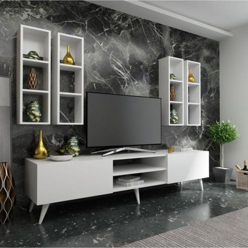 Ideal Tv Ünitesi Duvar Rafı Q7001-1 Beyaz