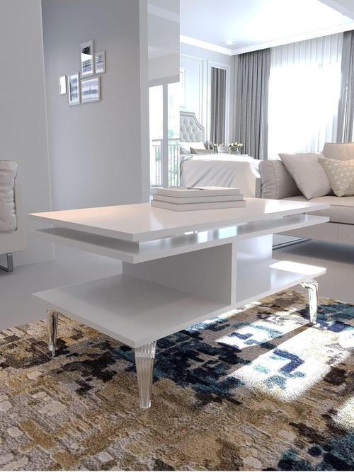 Festival Orta Sehpa Sos-Set-2-1 Si̇lver Beyaz 90X60 Cm