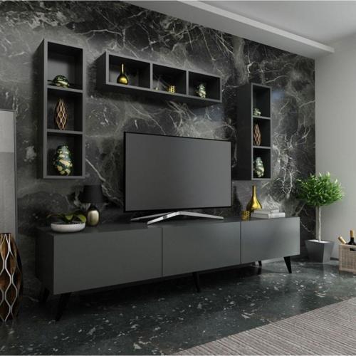 Ideal Tv Ünitesi Duvar Rafı Q7007-4 Antrasit