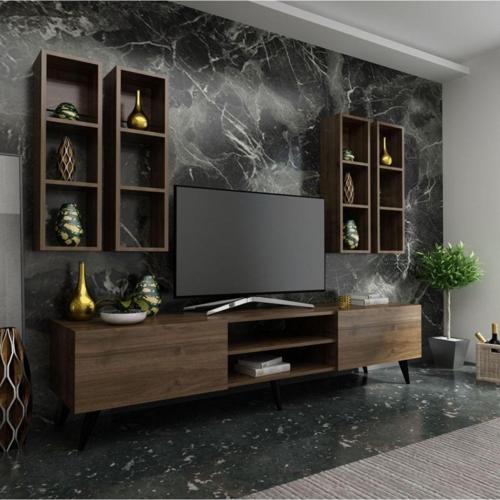 Ideal Tv Ünitesi Duvar Rafı Q7001-2 Ceviz