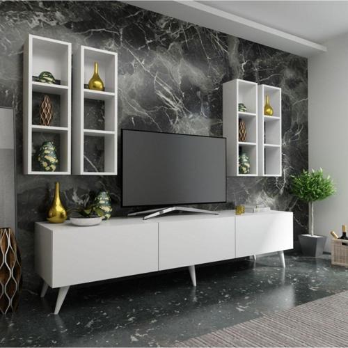Ideal Tv Ünitesi Duvar Raflı Q7802-1 Beyaz