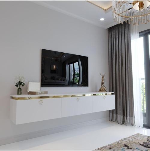 Duvara Monte Gold Üçgen Kulp G6117-1 Beyaz 35 Cm Derinlik