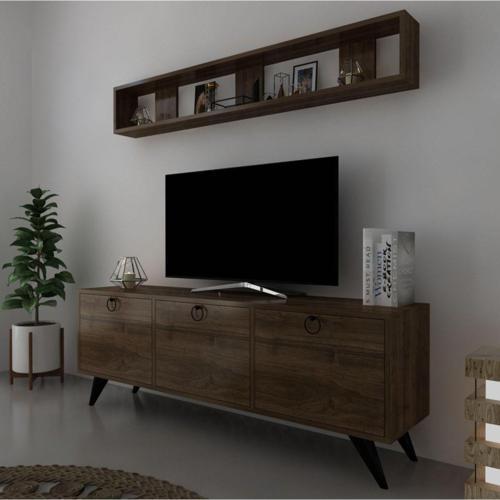 Icon Raflı Tv Ünitesi Q3029-2 Kulplu Dolaplı Modern Tv Sehpası