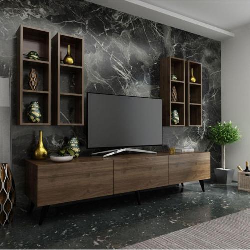 Ideal Tv Ünitesi Duvar Rafı Q7002-2 Ceviz