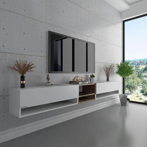 Duvara Monte Tv Sehpası Beyaz S6104-1