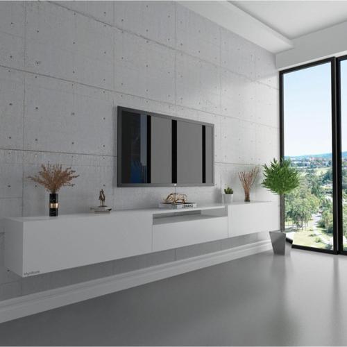Duvara Monte Tv Sehpası Beyaz S6109-1