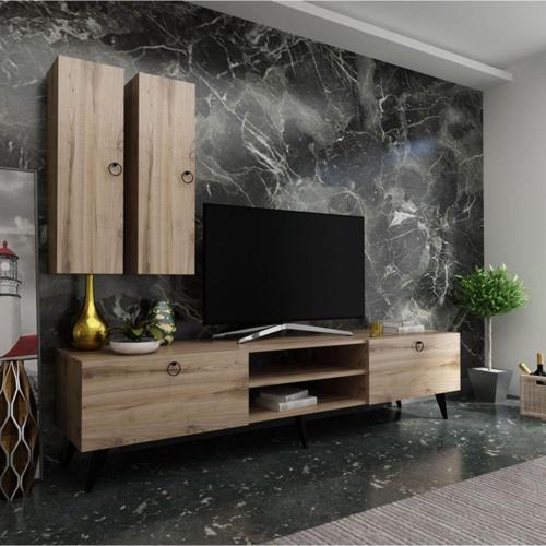 Tv Ünitesi + Duvar Raf Ve Dolaplı Q7822-3 Çırağan